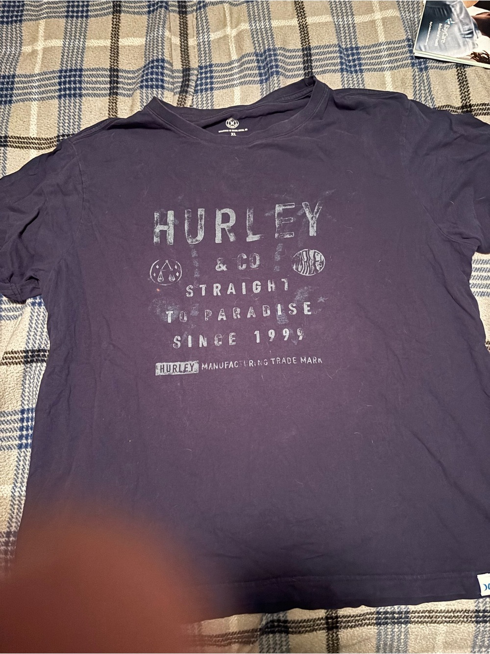 Hurley Men's Dark Navy Graphic Short Sleeve Tee